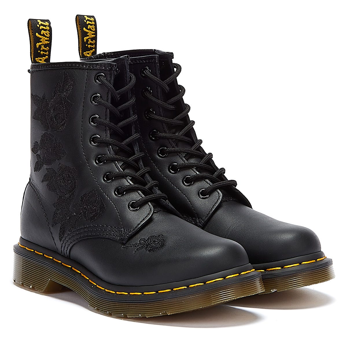 Dr. Martens 1460 Vonda Mono Floral Softy Damen Schwarz Stiefel