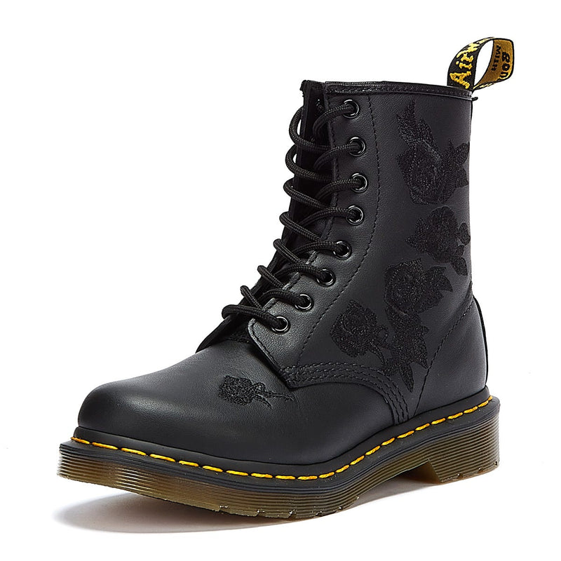 Dr. Martens 1460 Vonda Mono Floral Softy Damen Schwarz Stiefel