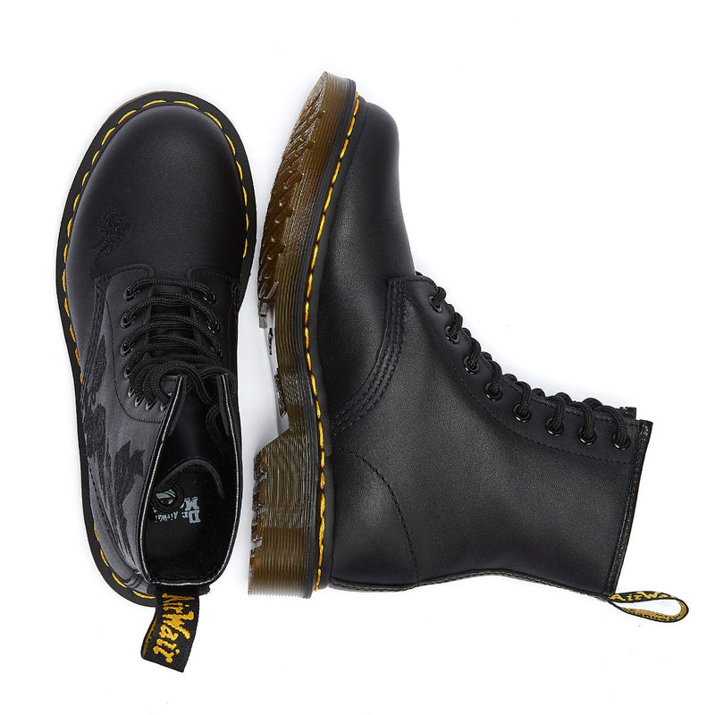 Dr. Martens 1460 Vonda Mono Floral Softy Damen Schwarz Stiefel