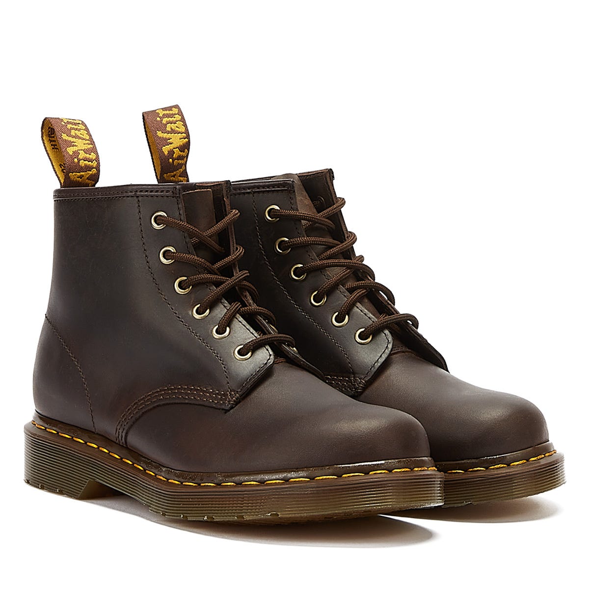 Dr. Martens 101 Ys Verrücktes Pferd Dunkelbraune Stiefel