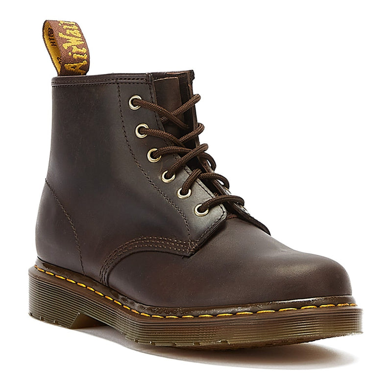 Dr. Martens 101 Ys Verrücktes Pferd Dunkelbraune Stiefel