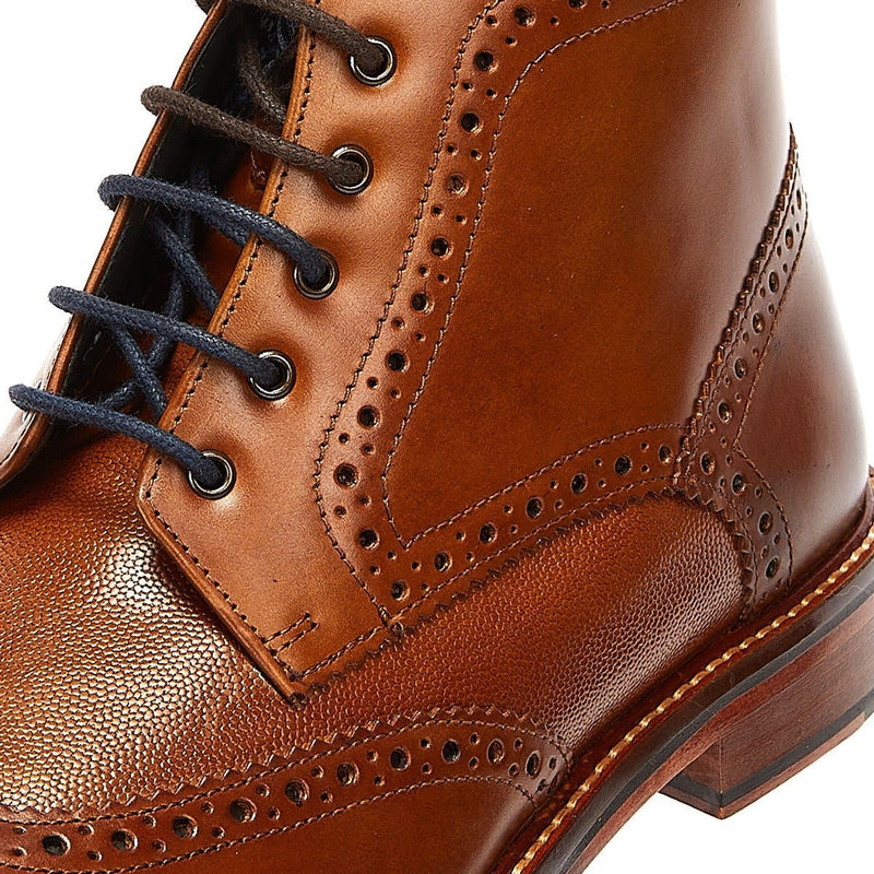 Ben Sherman Alfred Brogue Braune Herrenstiefel Aus Leder