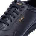 Boss Zayn Low Schwarze Farbe Ledersneaker Für Herren