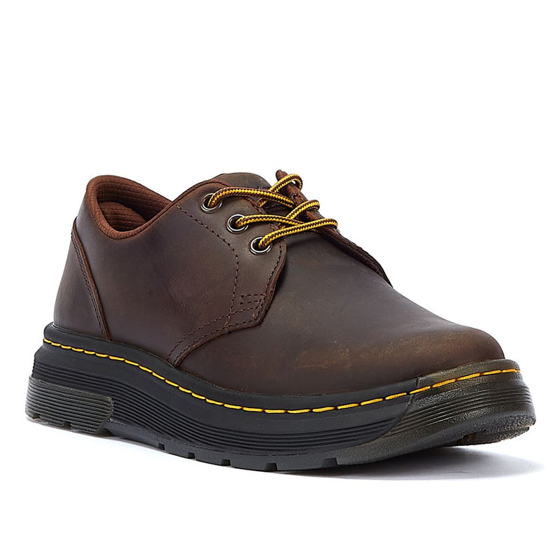 Dr. Martens Crewson Lo Crazy Horse Dunkelbraune Schnürschuhe