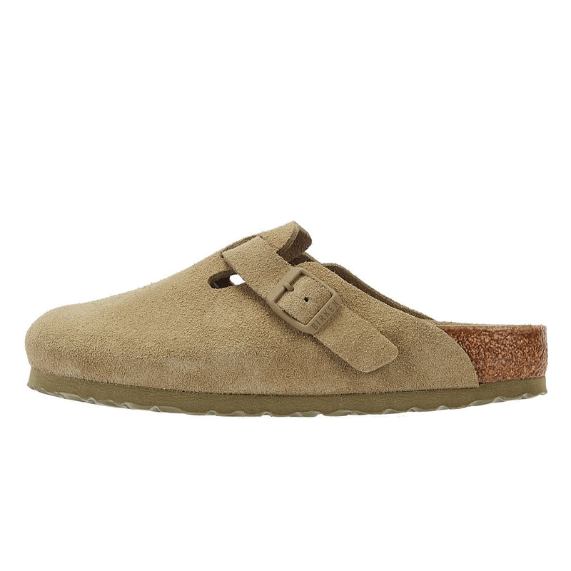 Birkenstock Boston Wildleder Verblasstes Khaki Grau Clogs