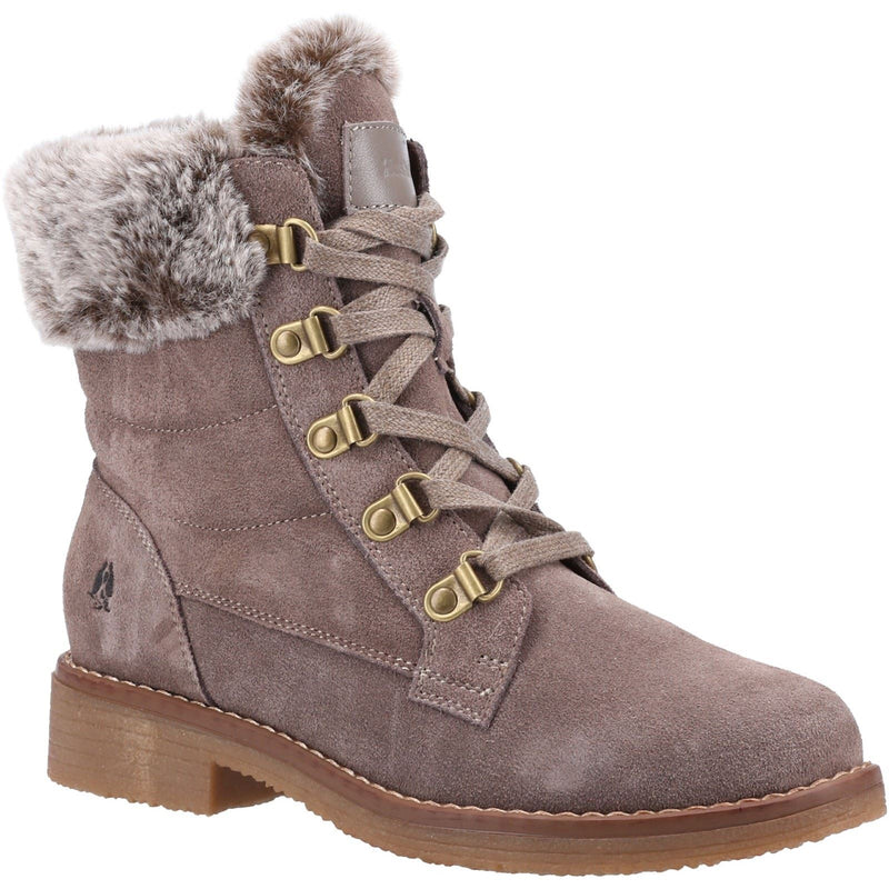 Hush Puppies Florence Leder Damen Stiefel In Taupe