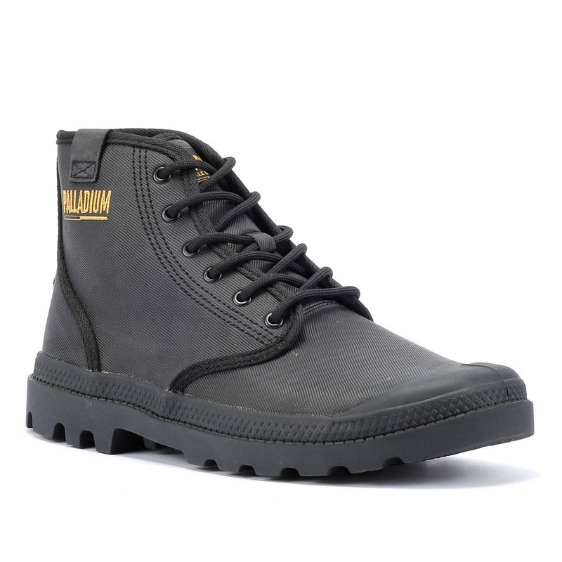 Palladium Pampa Hi Wax Canvas Schwarze Farbe Stiefel