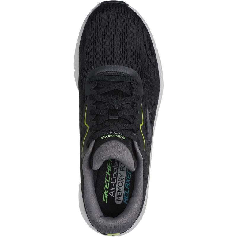 Skechers D'Lux Walker 2.0 Polyester Herren Schwarz/Limette Sneaker