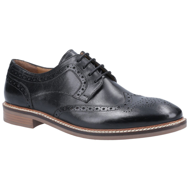 Hush Puppies Bryson Leder Herren-Schwarz Brogues-Schuhe