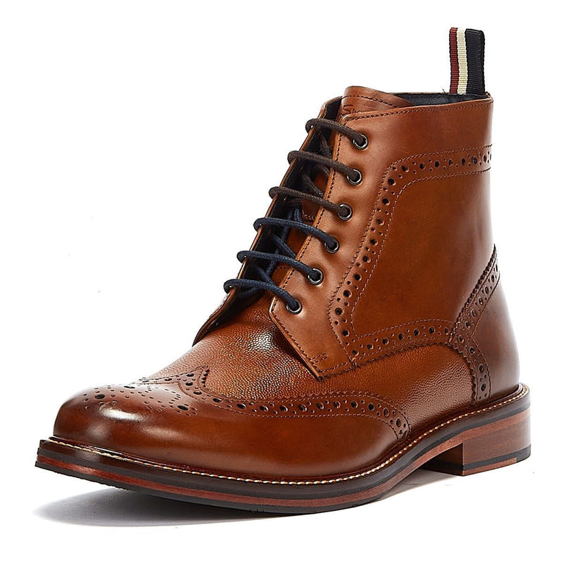 Ben Sherman Alfred Brogue Braune Herrenstiefel Aus Leder