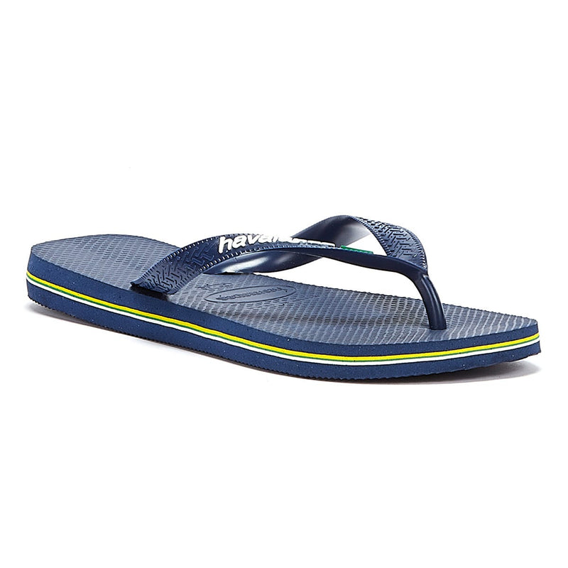 Havaianas Brasil Logo Marineblau Gummi Flip Flops