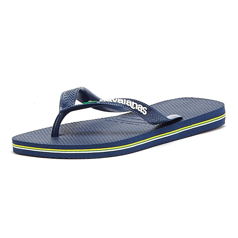 Havaianas Brasil Logo Marineblau Gummi Flip Flops