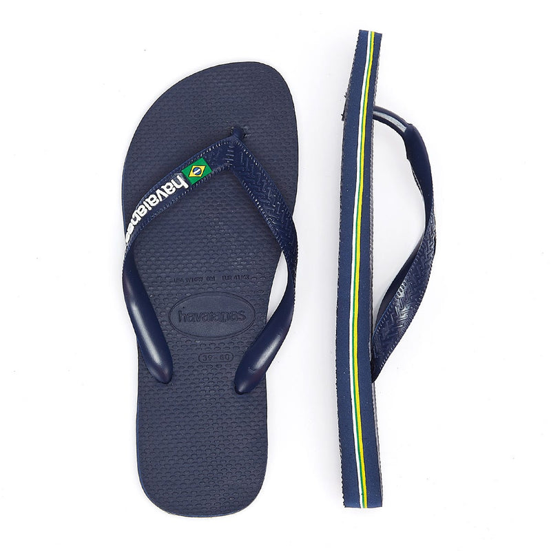 Havaianas Brasil Logo Marineblau Gummi Flip Flops