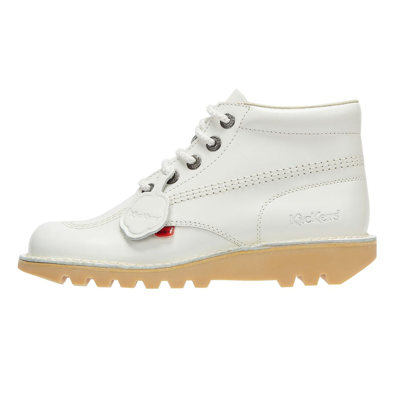 Kickers Kick Hi White Leather Boots