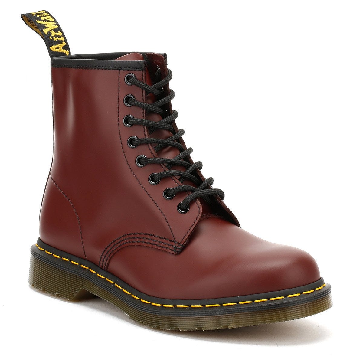 Dr Martens 1460 Glatte kirschrote Lederstiefel Tower London.De