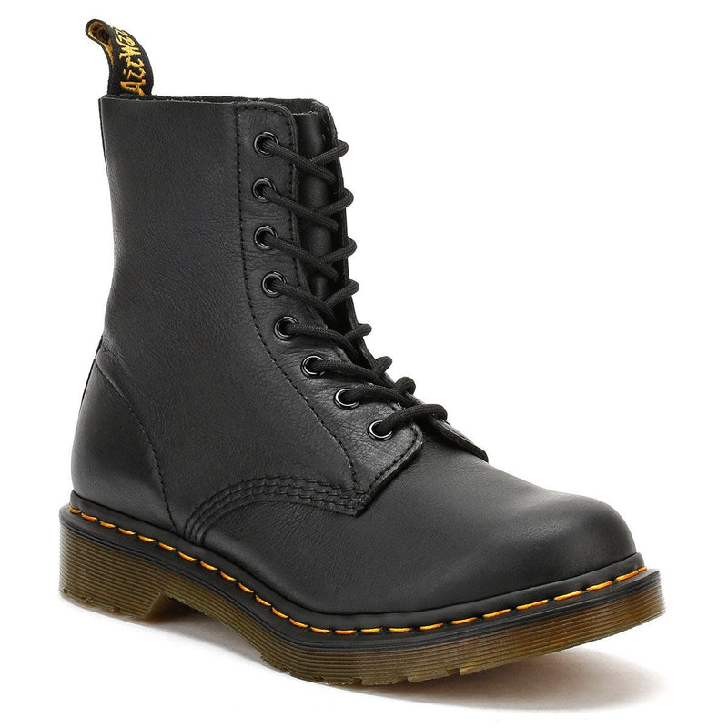 Dr. Martens Womens Schwarz Pascal Virginia Leder Stiefel