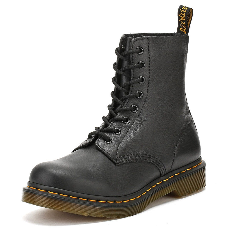 Dr. Martens Womens Schwarz Pascal Virginia Leder Stiefel