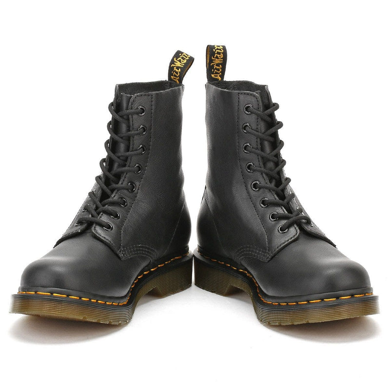 Dr. Martens Womens Schwarz Pascal Virginia Leder Stiefel