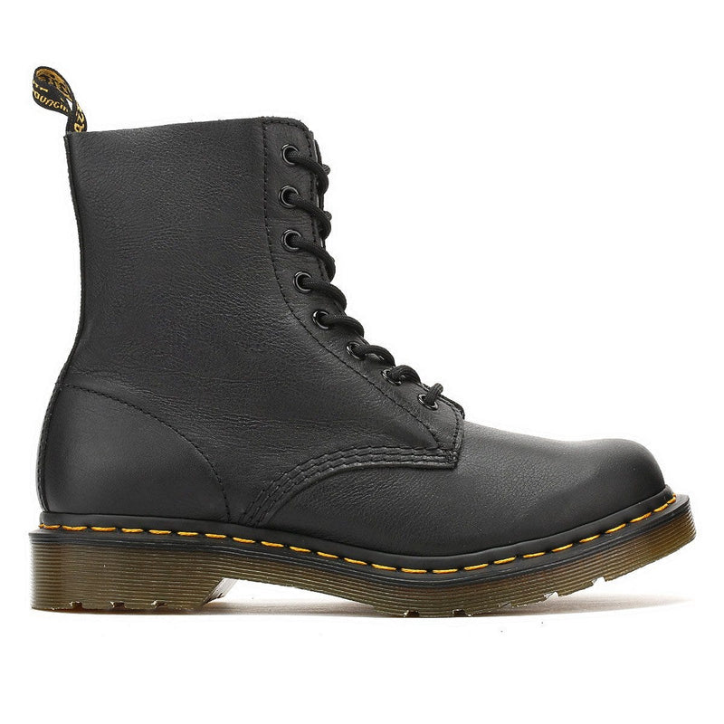 Dr. Martens Womens Schwarz Pascal Virginia Leder Stiefel